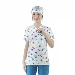 Zarf Yaka Desenli Üst - 4102 Yara Bandı