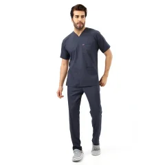 Zarf Yaka Erkek Likralı Takım - 6417 Füme