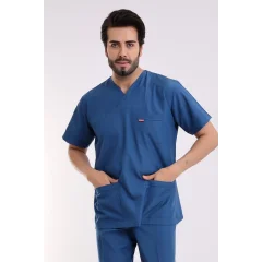 Zarf Yaka Erkek Tek Üst - 37 Petrol Mavi