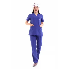 Zarf Yaka Kadın Takım - 45 Saks Moru