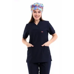 Zarf Yaka Kadın Tek Üst - 47 Lacivert