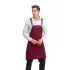 Barista Askılı Önlük Tek Cepli Deri Kemerli  - Bordo