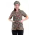 Zarf Yaka Desenli Üst - 9007 Renkli Kuru Kafa