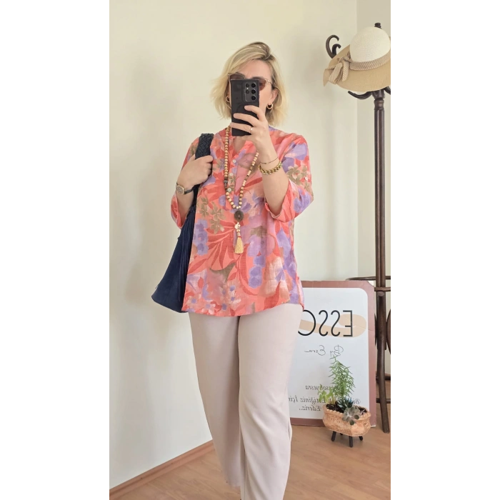 Mercan Bahçesi Floral Tunik-Gömlek