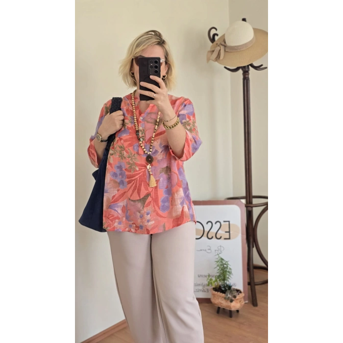 Mercan Bahçesi Floral Tunik-Gömlek