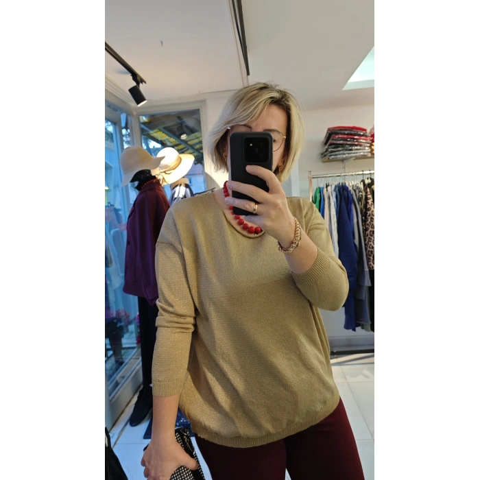 Altın Rengi Simli Triko