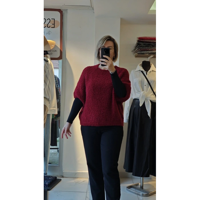 Asil Bordo Kısa Kazak