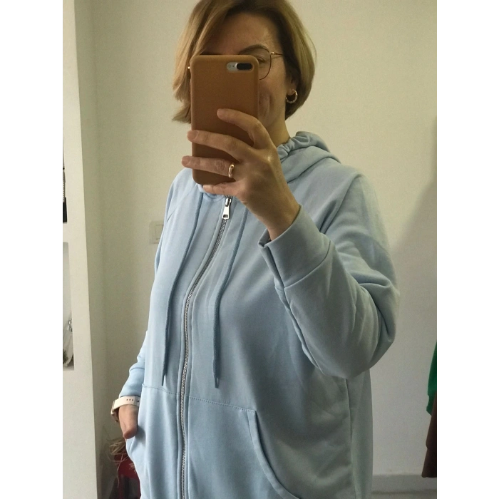 Bebek Mavisi Fermuarlı Hırka