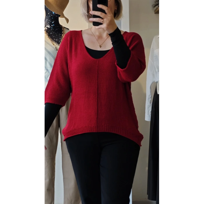 Kırmızı Salaş Kesim Triko