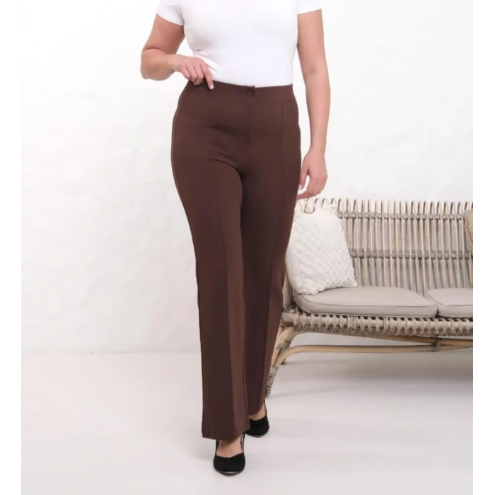 Taba Rengi Dikiş Detaylı Pantolon