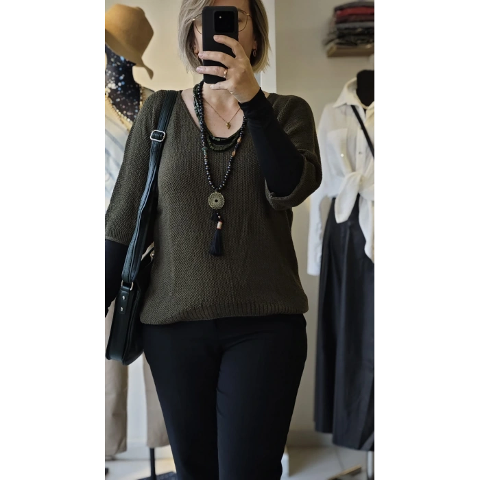 Zeytin Yeşil Salaş Triko