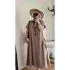 Süet Dokulu Gömlek Elbise