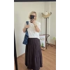 Aura Kahve Dökümlü Etek