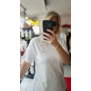 Beyaz Kuş Nakışlı Minimalist Tişört
