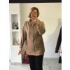 Camel Rengi Fermuarlı Kapüşonlu Hırka