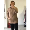 Camel Rengi Fermuarlı Kapüşonlu Hırka