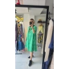Canlı Yeşil Kloş Midi Elbise