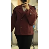 Kruvaze Yaka Kısa Bordo Ceket