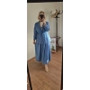 Pudra Mavi Keten Set