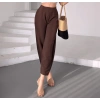 Yüksek Bel Basic Kahverengi Pantolon