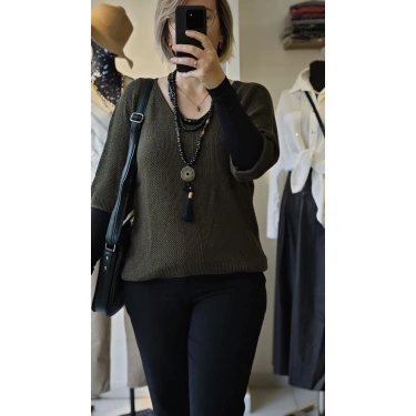 Zeytin Yeşil Salaş Triko