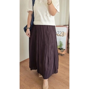 Aura Kahve Dökümlü Etek
