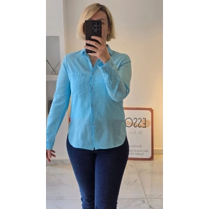 Bebek Mavisi Puantiye Desenli Gömlek