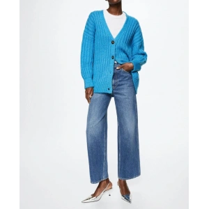 Canlı Turkuaz Örgü Hırka