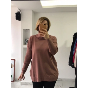 Gül Kurusu Boğazlı Triko Tunik