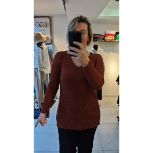 Tarçın Rengi Simli Triko