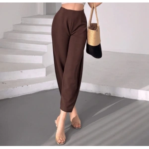 Yüksek Bel Basic Kahverengi Pantolon