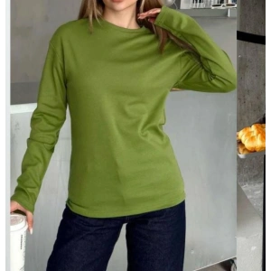 Zeytin Yeşili Basic Uzun Kollu Tişört