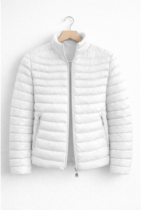 Erkek Slim Fit Şişme Mont Beyaz Edw435