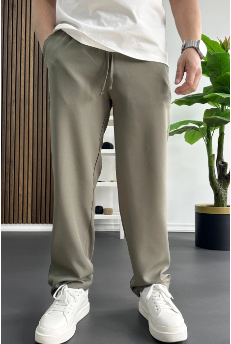 Erkek Rahat Kesim Düz Jogger Pantolon Yeşil Edw468