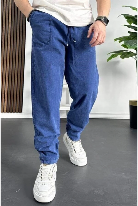 Erkek Baggy Kalıp Pantolon Mavi Edw130