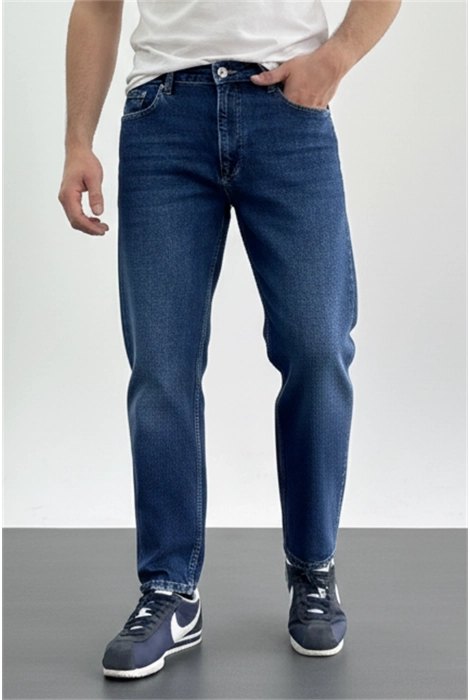 Erkek Boyfriend Geniş Kesim Kot Pantolon Mavi Edw425