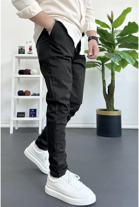 Erkek Dar Paça Jogger Pantolon Siyah Edw384