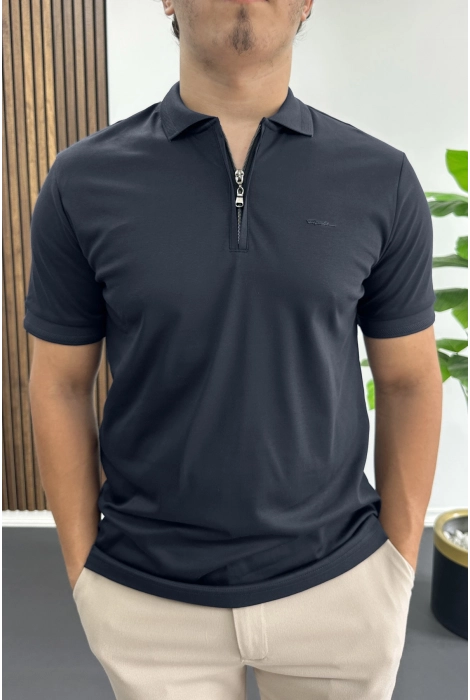 Erkek Pamuklu Soft Polo Yaka Tişört Lacivert Edw500