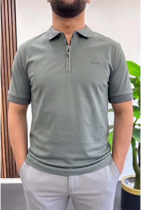 Erkek Pamuklu Soft Polo Yaka Tişört Yeşil Edw500