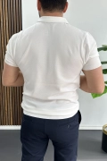 Erkek Polo Yaka Düz Tişört Beyaz Edw455