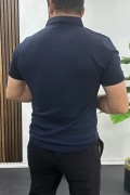 Erkek Açık Yaka Düz Tişört Lacivert Edw461