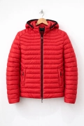 Erkek Slim Fit Kapüşonlu Şişme Mont Kırmızı Edw435