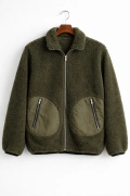 Erkek Cep Detaylı Peluş Hırka Yeşil Edw432
