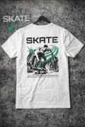 Skate Sırt Baskılı Pamuklu Tişört Ekru Edw902