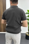 Erkek Polo Yaka Likralı Tişört Füme Edw491