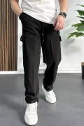 Erkek Baggy Kalıp Kargo Cepli Pantolon Siyah Edw131