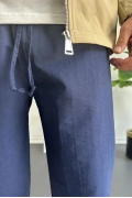 Erkek Beli Lastikli Baggy Rahat Pantolon Lacivert Edw359