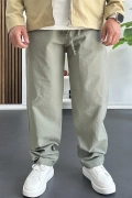 Erkek Beli Lastikli Baggy Rahat Pantolon Yeşil Edw359