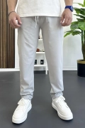 Erkek Beli Lastikli Jogger Pantolon Açık Gri Edw354