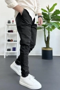 Erkek Dar Paça Jogger Pantolon Siyah Edw384